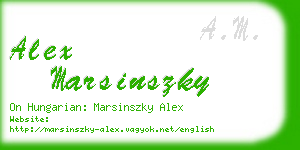 alex marsinszky business card
